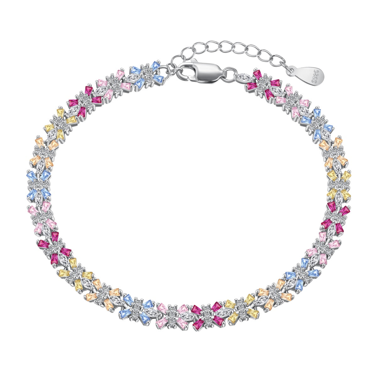 [Kincade Jewelrys]Radiant Colorful Emerald Cut Party Bracelet