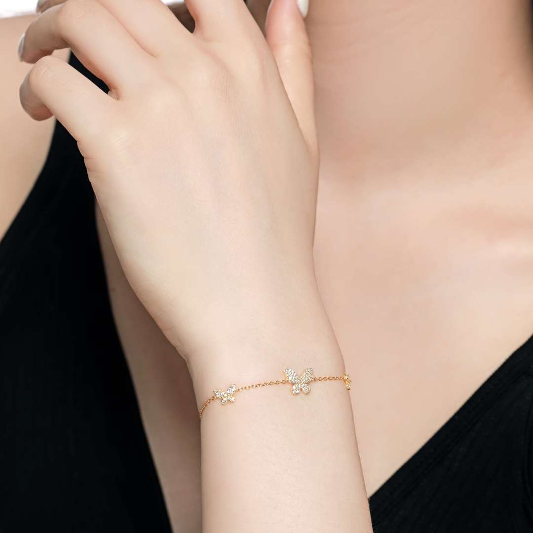 [Kincade Jewelrys]Delicate Butterfly Pendant Bracelet