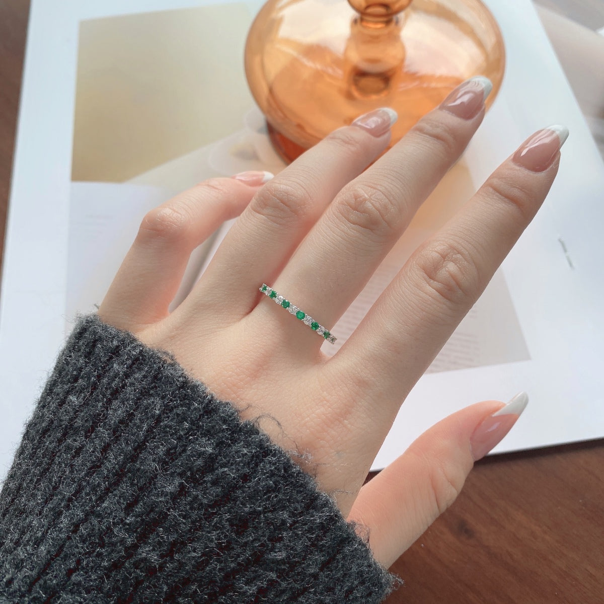 [Kincade Jewelrys]Exquisite Colorful Round Cut Tennis Ring