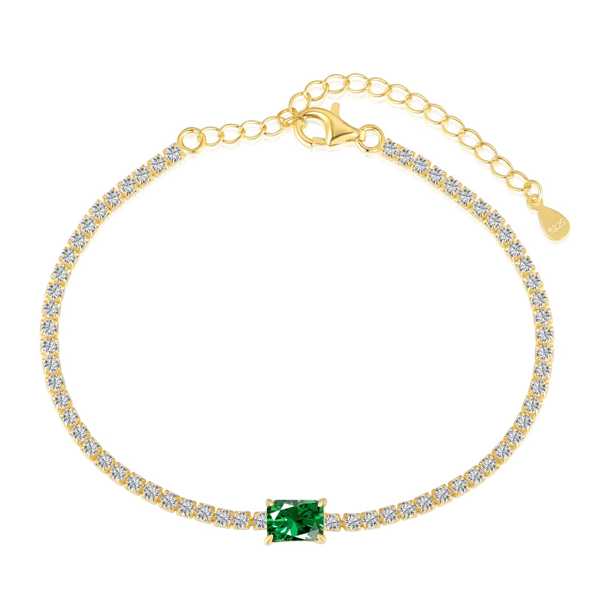 [Kincade Jewelrys]1.0 Carat Unique Emerald Cut Banquet Bracelet