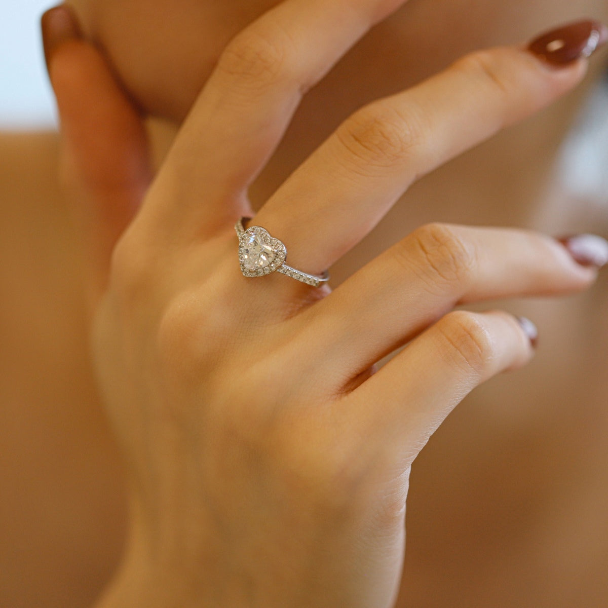 [Kincade Jewelrys]Eternity Splashy Romantic Heart Shape Lover Ring