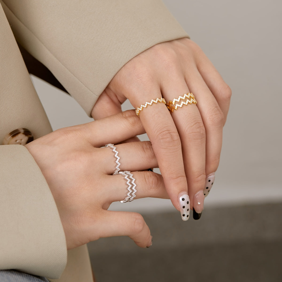 [Kincade Jewelrys]Delicate Enchanting Wave Shape Daily Ring