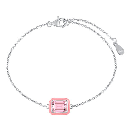 [Kincade Jewelrys]2.0 Carat Sparkling Colorful Emerald Cut Daily Bracelet