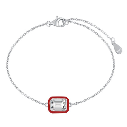 [Kincade Jewelrys]2.0 Carat Sparkling Colorful Emerald Cut Daily Bracelet
