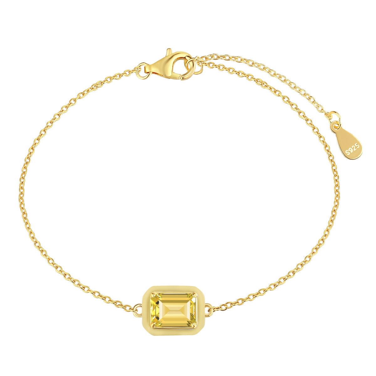 [Kincade Jewelrys]2.0 Carat Sparkling Colorful Emerald Cut Daily Bracelet