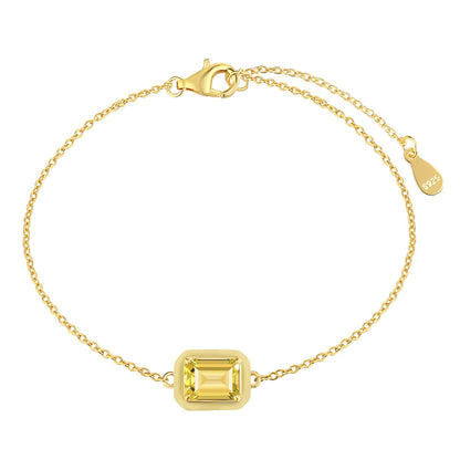 [Kincade Jewelrys]2.0 Carat Sparkling Colorful Emerald Cut Daily Bracelet