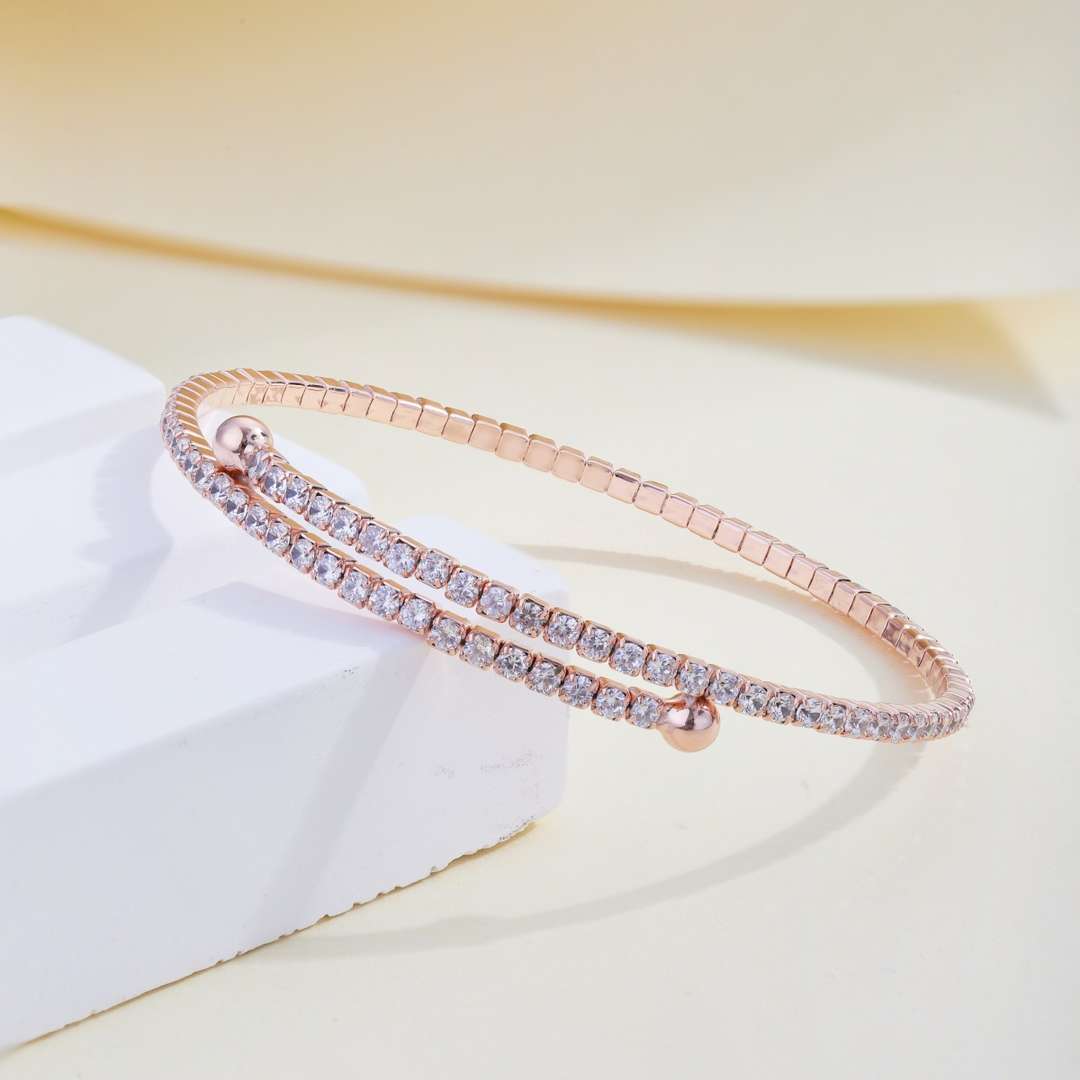 [Kincade Jewelrys]Row of Diamonds Round Fashion Bracelet