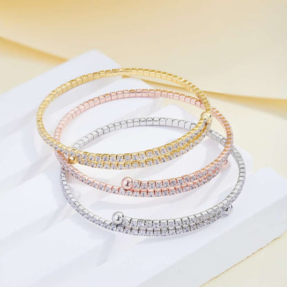 [Kincade Jewelrys]Row of Diamonds Round Fashion Bracelet