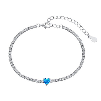 [Kincade Jewelrys]0.5 Carat Elegant Romantic Heart Shape Lover Bracelet