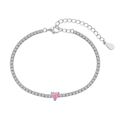 [Kincade Jewelrys]0.5 Carat Elegant Romantic Heart Shape Lover Bracelet