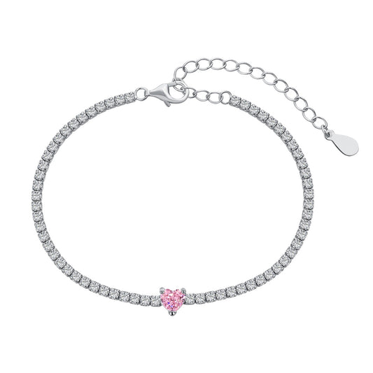 [Kincade Jewelrys]0.5 Carat Elegant Romantic Heart Shape Lover Bracelet