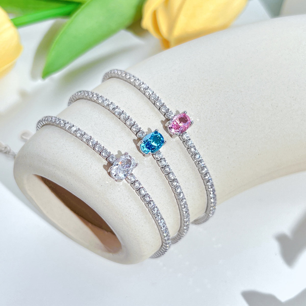 [Kincade Jewelrys]0.75 Carat Exquisite Oval Cut Daily Bracelet