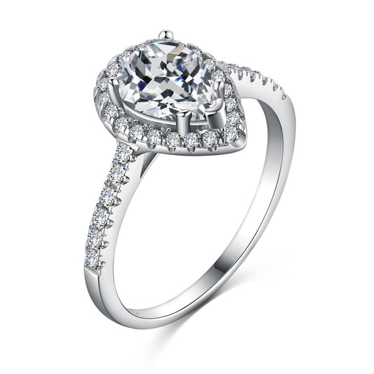 [Kincade Jewelrys]1.0 Carat Luxurious Resplendent Water Drop Shape Wedding Ring