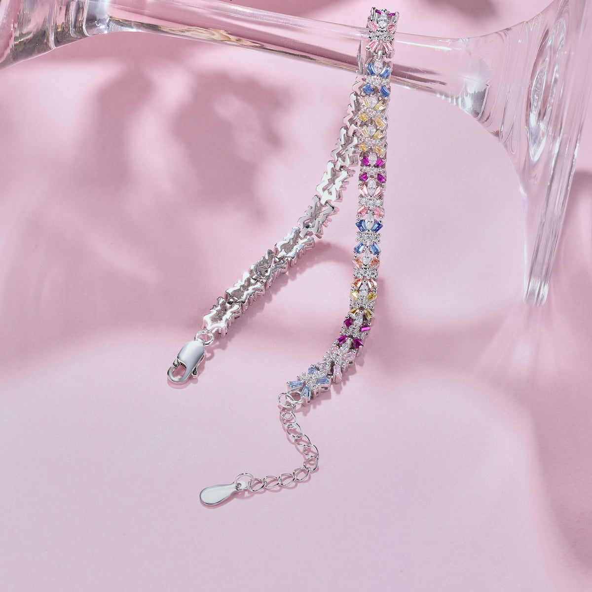 [Kincade Jewelrys]Radiant Colorful Emerald Cut Party Bracelet