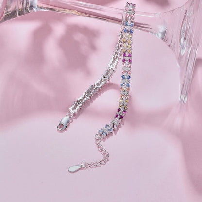 [Kincade Jewelrys]Radiant Colorful Emerald Cut Party Bracelet
