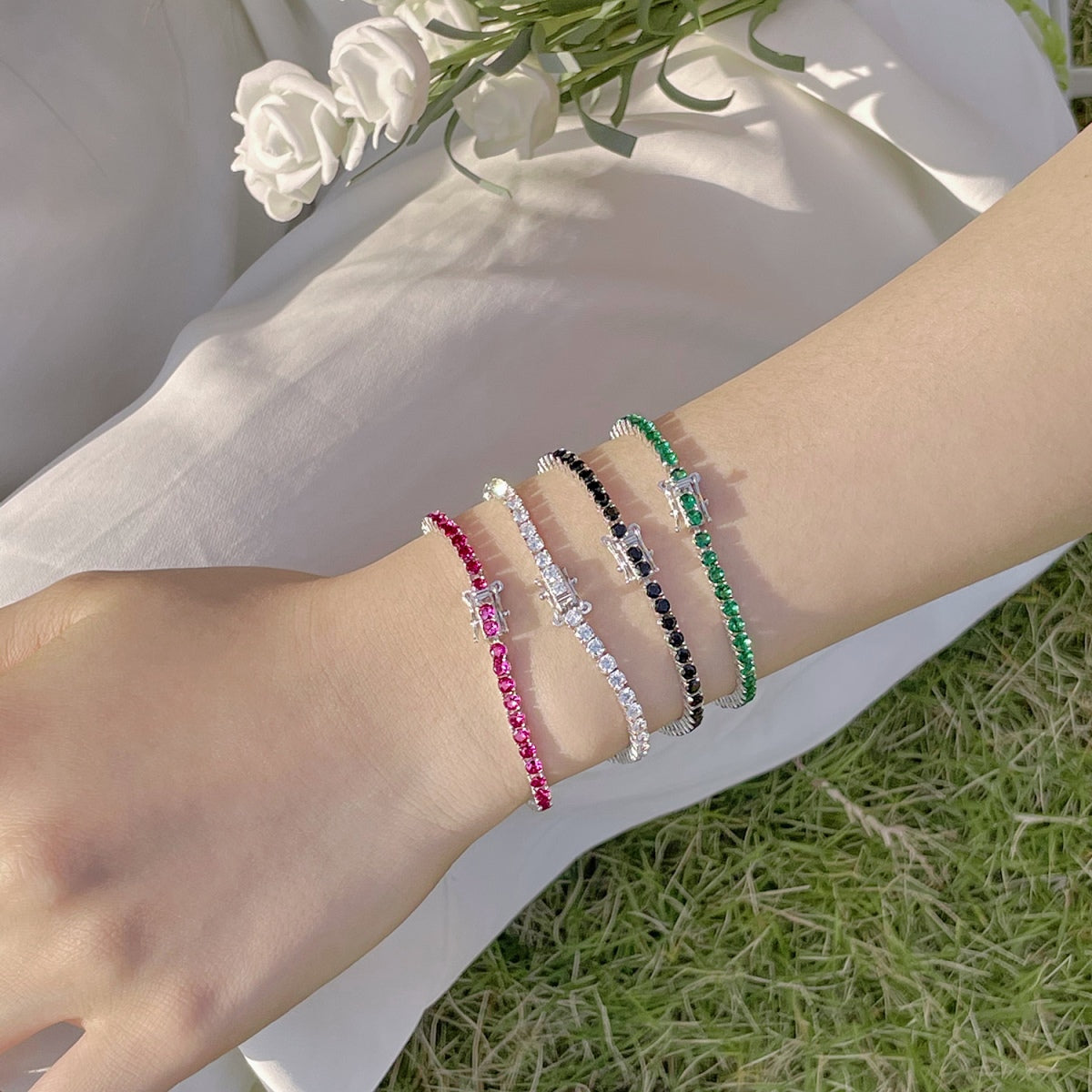 [Kincade Jewelrys]Radiant Colorful Round Cut Party Bracelet