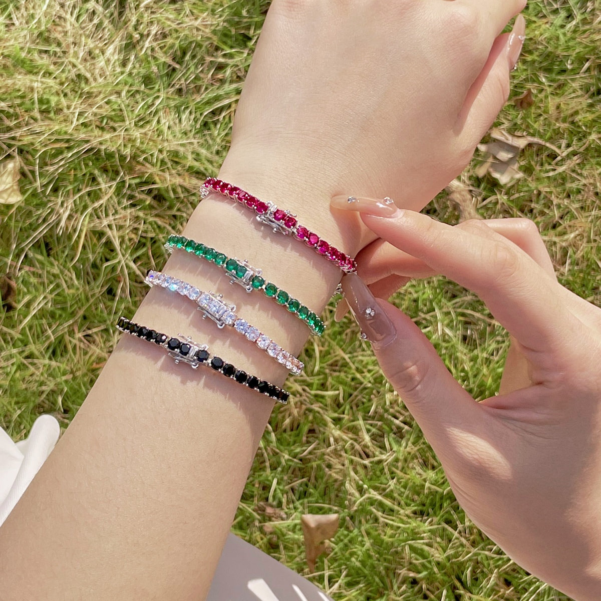 [Kincade Jewelrys]Radiant Colorful Round Cut Party Bracelet
