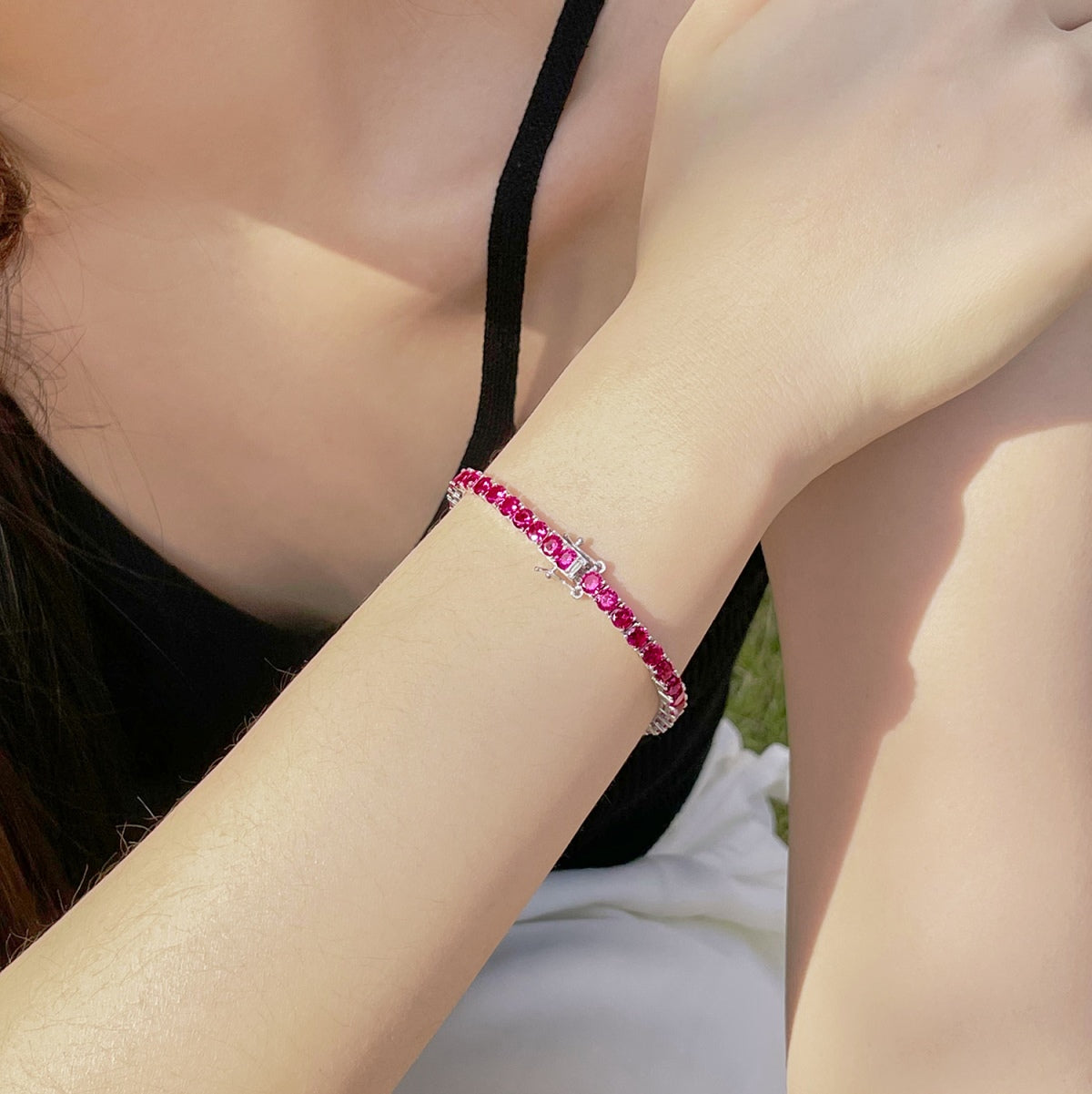 [Kincade Jewelrys]Radiant Colorful Round Cut Party Bracelet