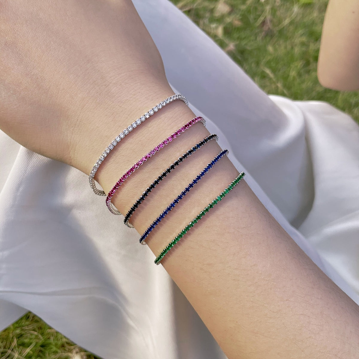 [Kincade Jewelrys]Radiant Colorful Round Cut Party Bracelet