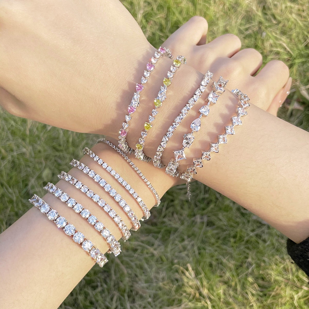 [Kincade Jewelrys]Luxurious Ornate Round Cut Tennis Bracelet
