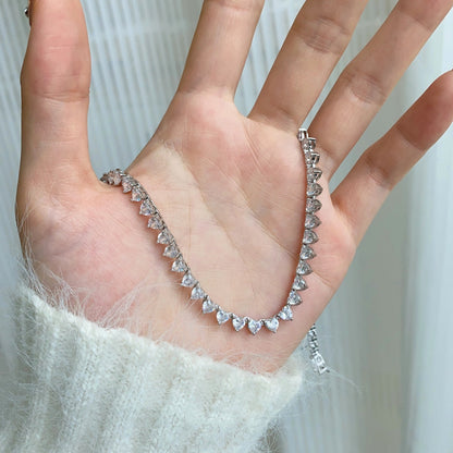 [Kincade Jewelrys]Ornate Heart Cut Tennis Necklace