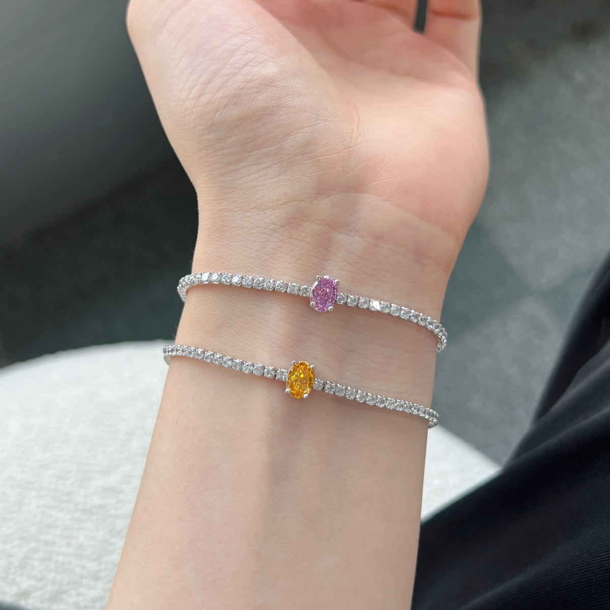 [Kincade Jewelrys]0.75 Carat Exquisite Oval Cut Daily Bracelet