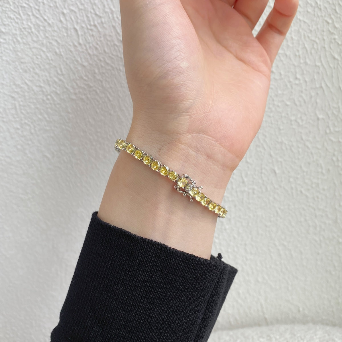 [Kincade Jewelrys]Ornate Dazzling Round Cut Tennis Bracelet