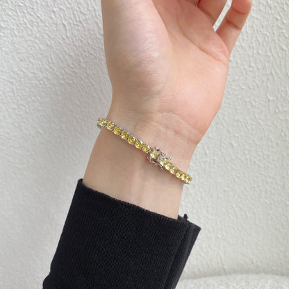 [Kincade Jewelrys]Ornate Dazzling Round Cut Tennis Bracelet