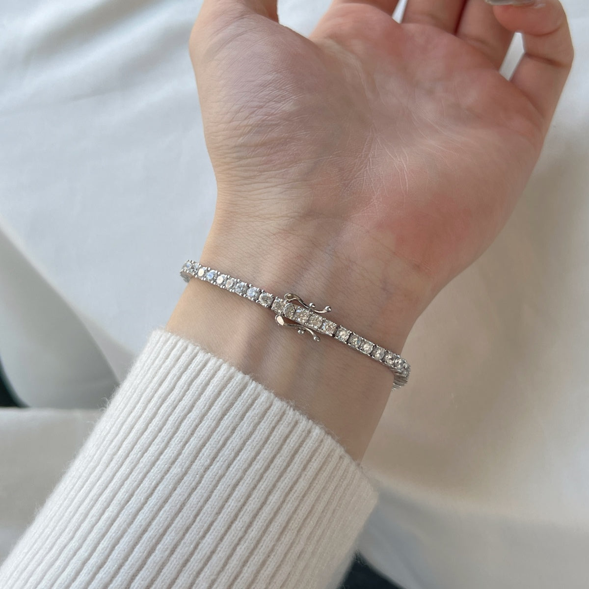 [Kincade Jewelrys]Dainty Charming Round Cut Tennis Bracelet