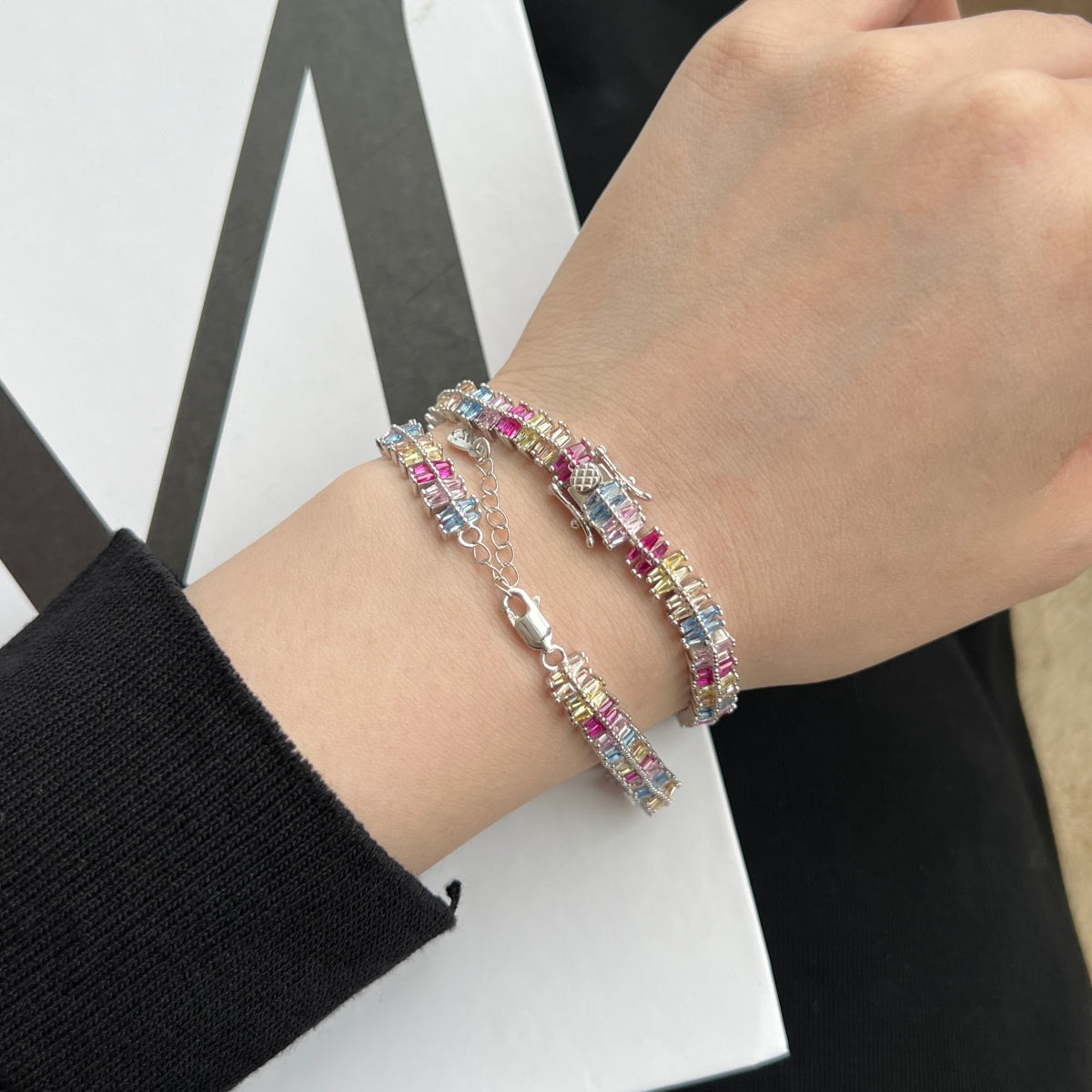 [Kincade Jewelrys]Sparkling Exquisite Multi Cut Party Bracelet