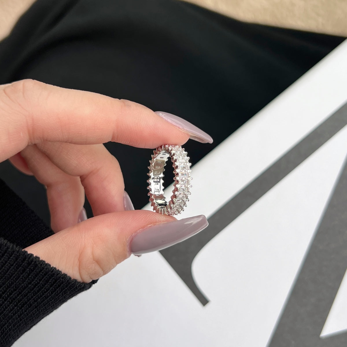 [Kincade Jewelrys]Splashy Ornate Emerald Cut Cocktail Ring
