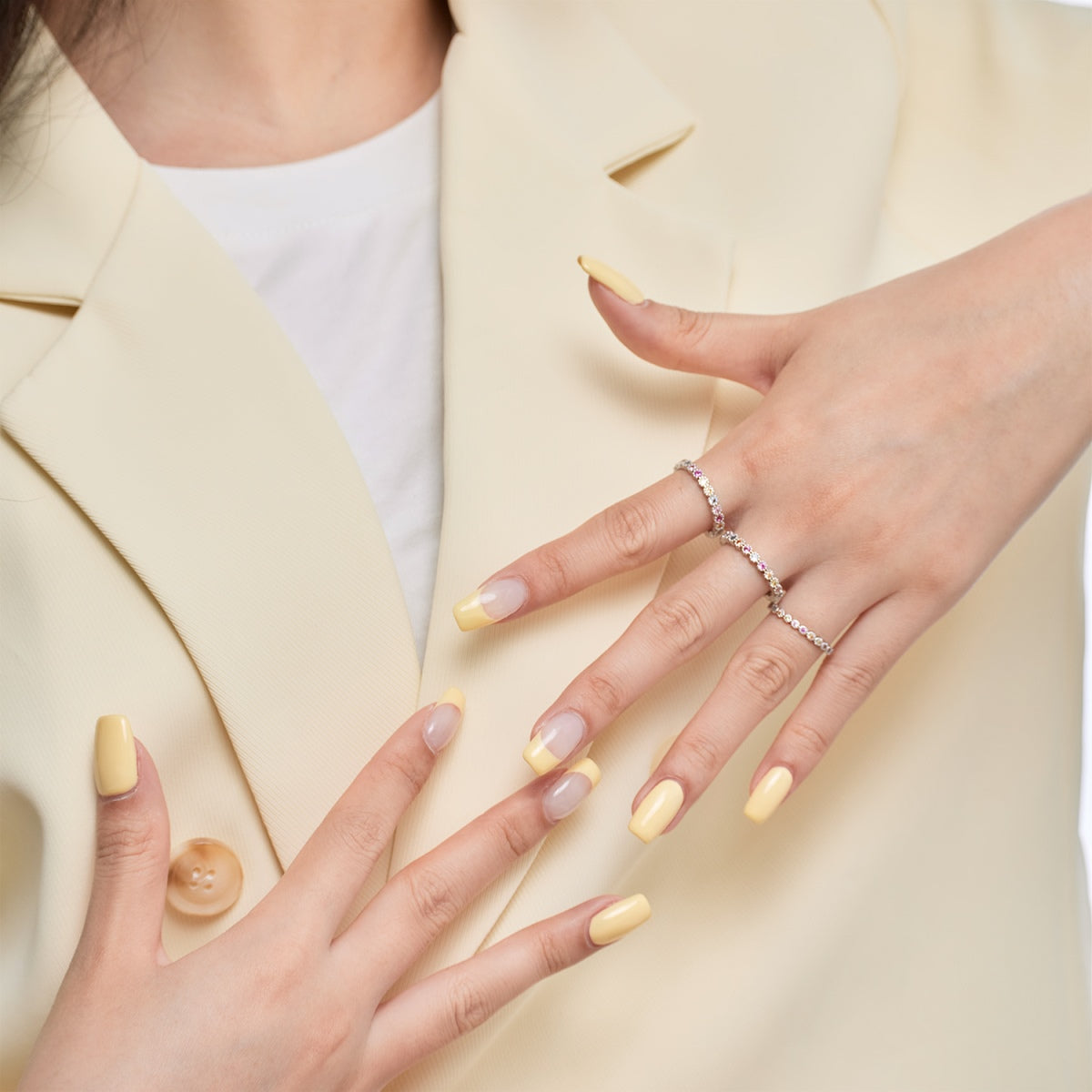 [Kincade Jewelrys]Radiant Sparkling Round Cut Daily Ring