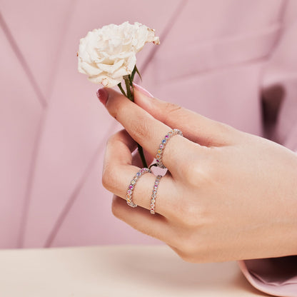 [Kincade Jewelrys]Radiant Sparkling Round Cut Daily Ring