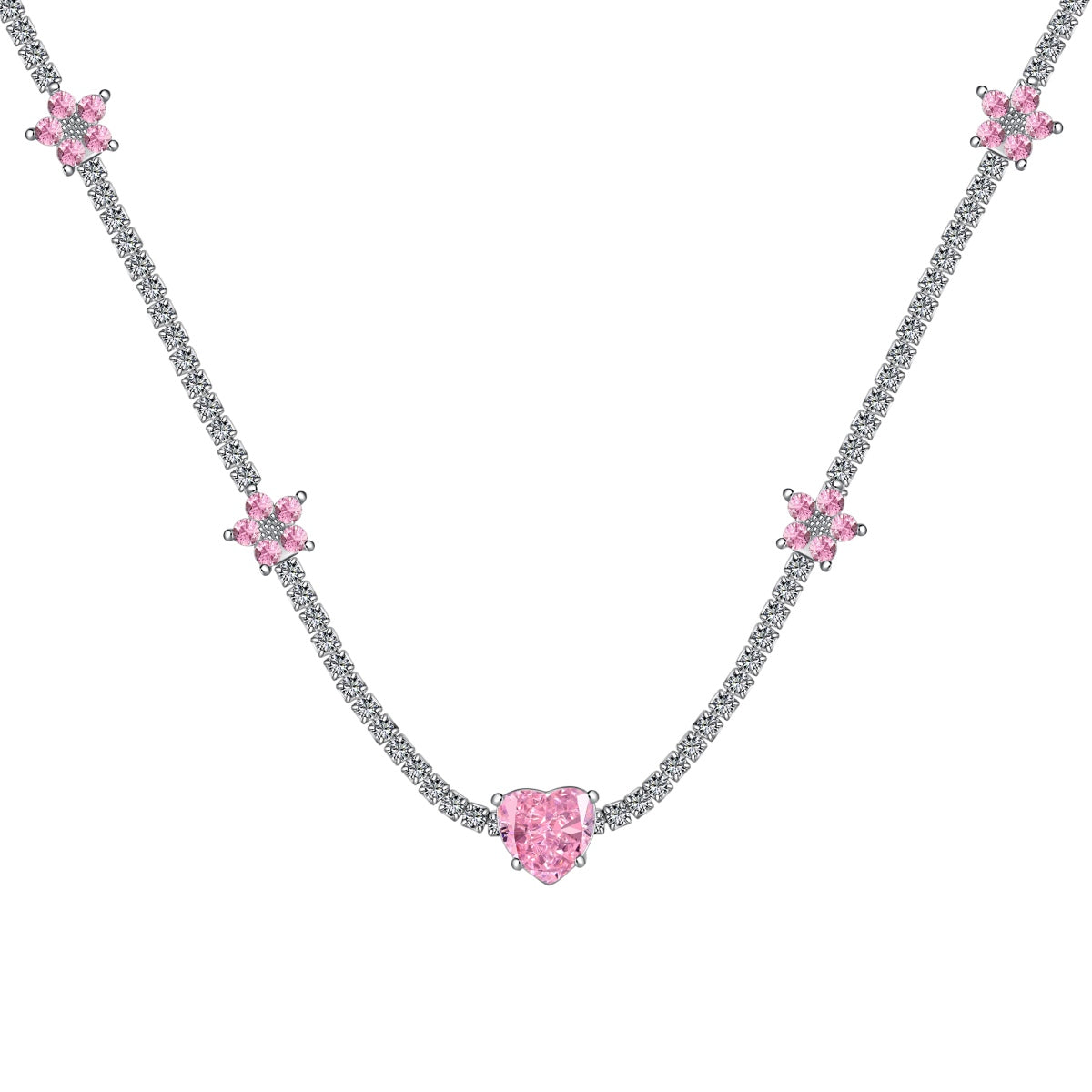 [Kincade Jewelrys] Collier éblouissant en forme de cœur rose