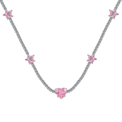 [Kincade Jewelrys] Collier éblouissant en forme de cœur rose