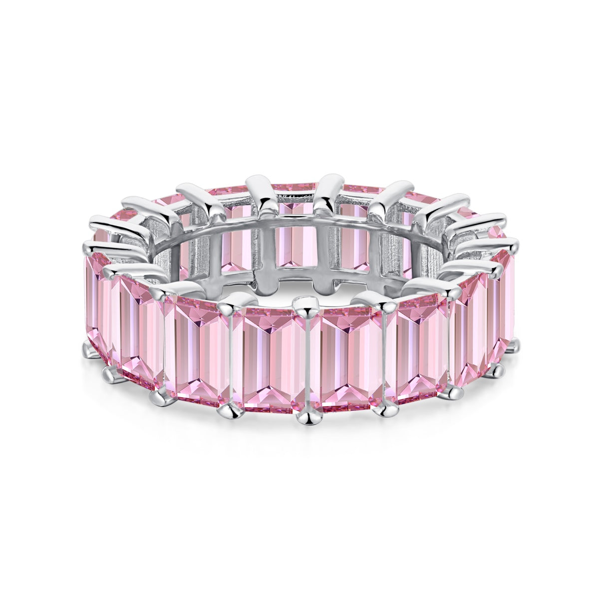 [Kincade Jewelrys]0.75 Carat Elegant Emerald Cut Tennis Ring