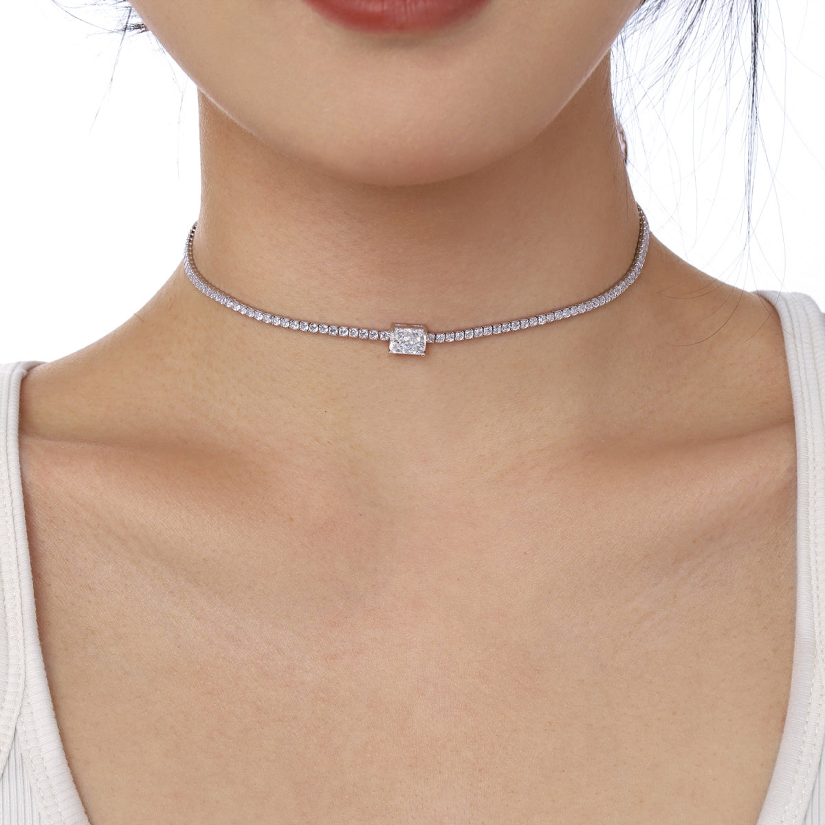 [Kincade Jewelrys]2.0 carat Ornate Emerald Cut Necklace