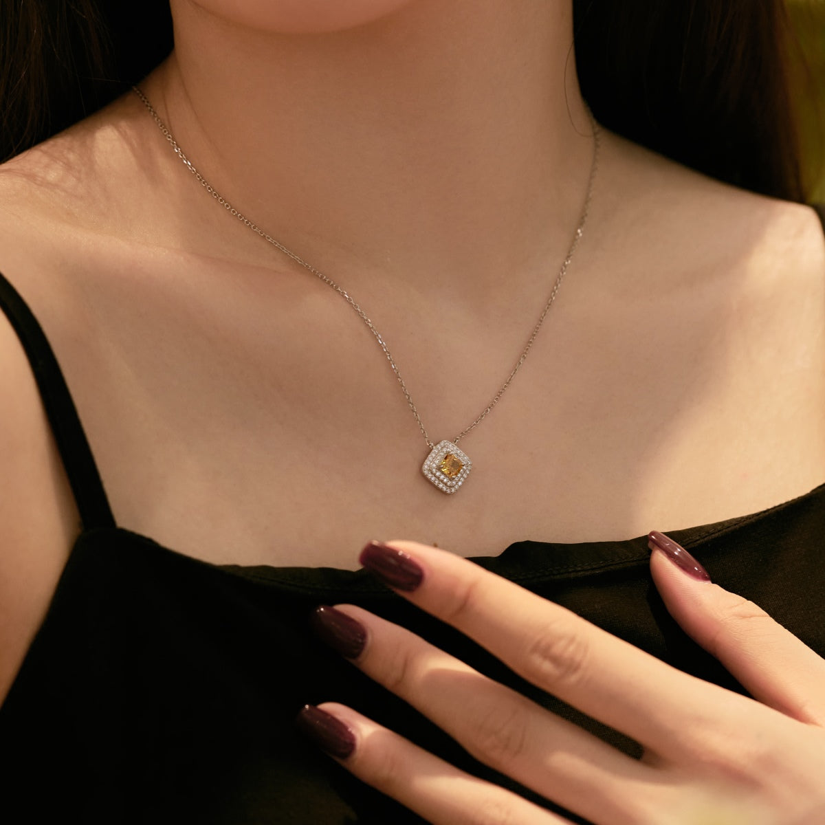 [Kincade Jewelrys]Sparkling Asscher Cut Necklace
