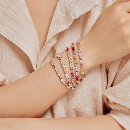 [Kincade Jewelrys]Ornate Colorful Butterfly Shape Round Cut Daily Bracelet