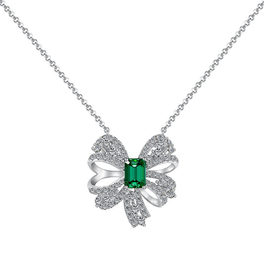 [Kincade Jewelrys]Luxurious Flower Shape Emerald Cut Necklace