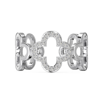 [Kincade Jewelrys]Hollow Design Four-Leaf Clover Flower Shape Ring
