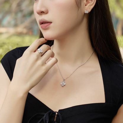 [Kincade Jewelrys]Heart-Shaped Four-Leaf Clover Bead Necklace