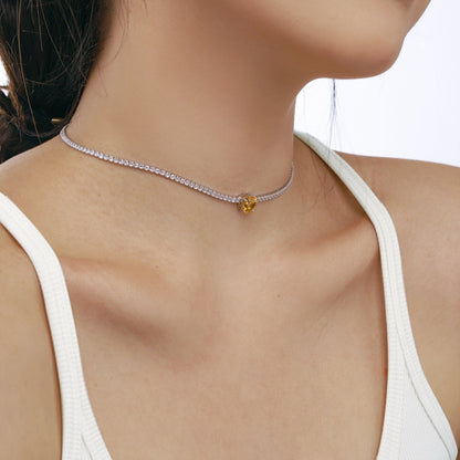 [Kincade Jewelrys]2.0 Carat Sparkling Tennis Heart Cut Necklace