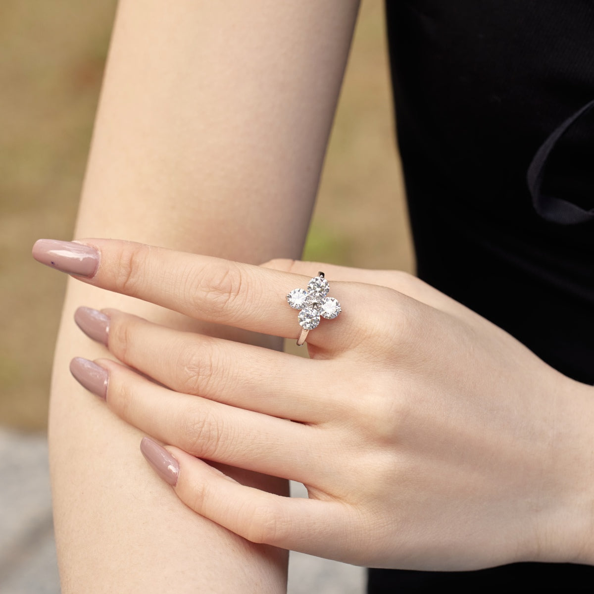 [Kincade Jewelrys]Four-Leaf Clover Eight-Pointed Star Ring