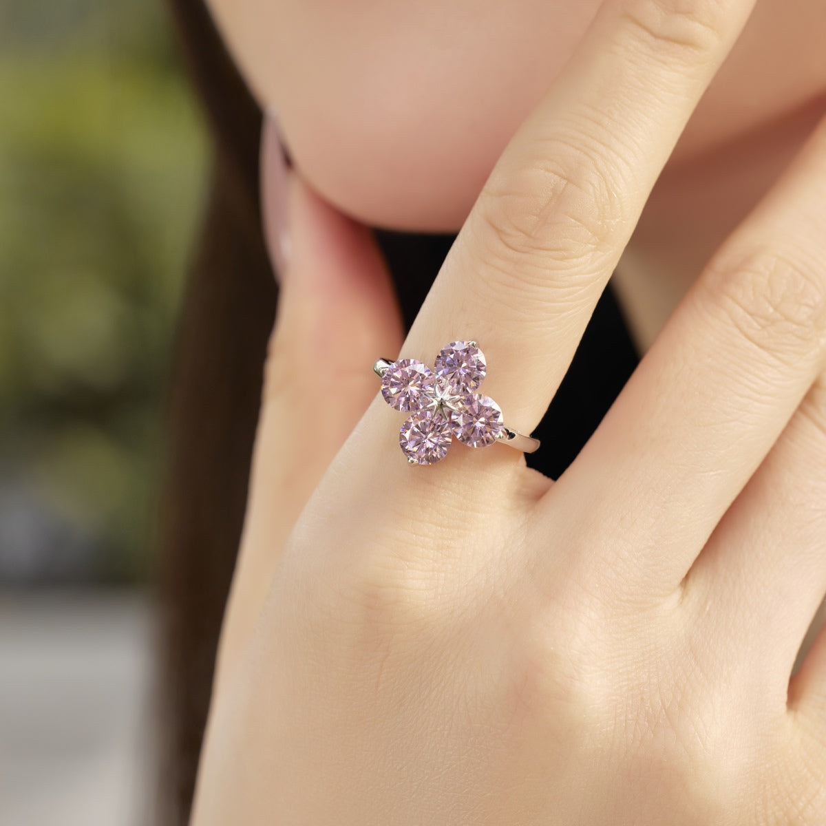 [Kincade Jewelrys]Four-Leaf Clover Eight-Pointed Star Ring
