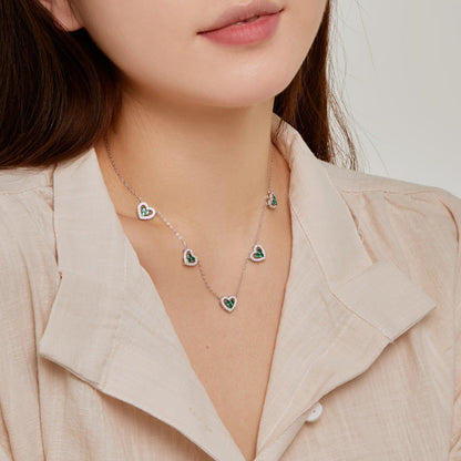 [Kincade Jewelrys]Sparkling Five Heart Necklace