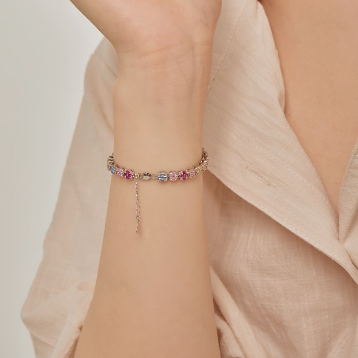 [Kincade Jewelrys]Delicate Colorful Emerald Cut Daily Bracelet