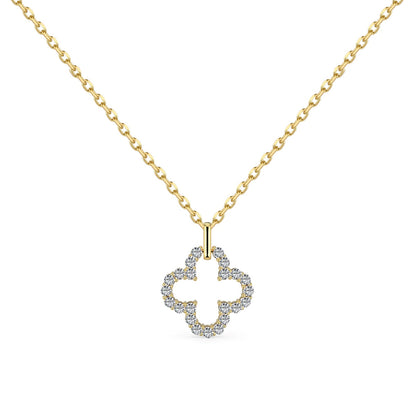 [Kincade Jewelrys]Four-Leaf Clover Hollow Design Exquisite Necklace