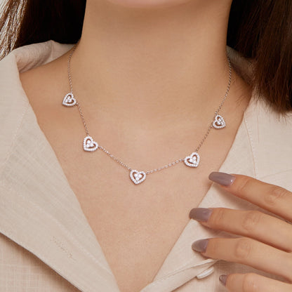 [Kincade Jewelrys]Sparkling Five Heart Necklace
