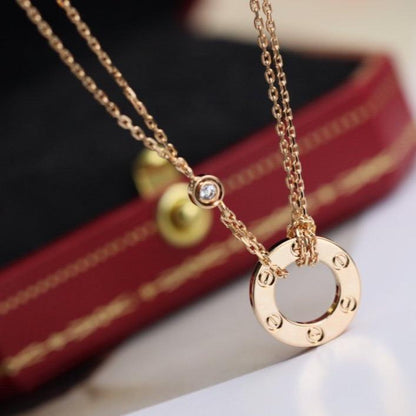 [Kincade Jewelrys] COLLIER LOVE RÉGLABLE OR ROSE 2 DIAMANTS 